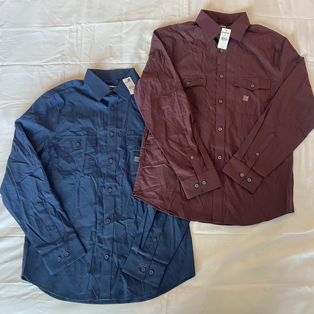 size small express button downs. can be sold together or separately